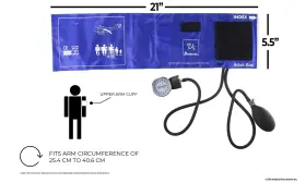Elite Medical Instruments Emi 859443003723 Adult Cuff Deluxe Aneroid Sphygmomanometer Blood Pr #2