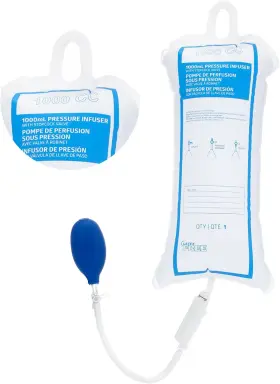 Geiserailie 10080171 Pressure Infusion Bag 1000ml Iv Pole Sack With 3-way Stopco