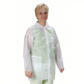 Grainger 2ktt White Disposable Polypropylene Lab Coat S M L Medical 2ktt1