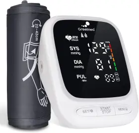 Greetmed 953775621915 Blood Pressure Monitor Upper Arm Automatic Talking Cuff