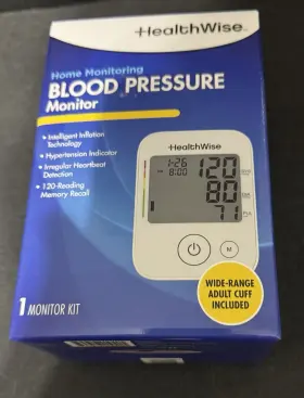 Health Wise 845717010405 Automatic Blood Pressure Monitor With Intelligent Inflation Nip