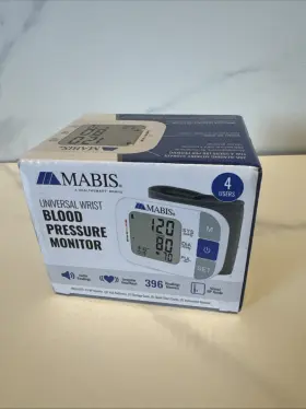 04-815-001 Healthsmart Mabis Digital Universal Wrist Blood Pressure Monitor White Adult With Batteries