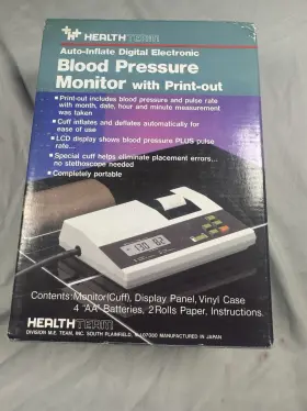 Healthteam 8175 Vintage Digital Blood Pressure Monitor Printout Japan Tested