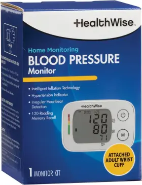 59-541 Healthwise Home Monitoring Blood Pressure Monitor Intelligent Inflation New