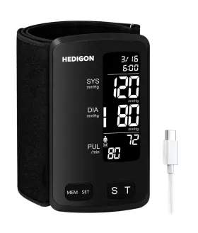 Fvb-6 Hedigon Upper Arm One-piece Design Blood Pressure Monitor Rechargeable 9 To 17