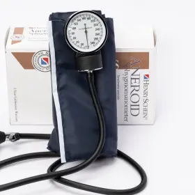 1126077 Henry Schein Essentials Economy Aneroid Sphygmomanometer- Adult Size 11 Navy Latex Reu