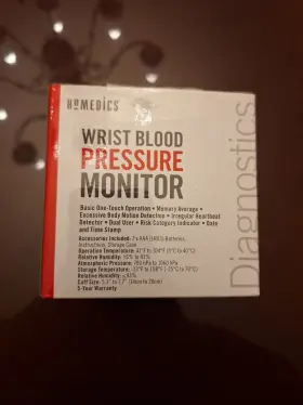 Homedics 031262090096 Nib Automatic Blood Pressure Monitor Wrist Smart Measure Technology