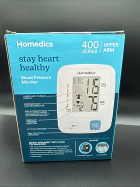 Homedics 031262109590 Upper Arm 400 Series Blood Pressure Monitor Easy One-touch Memory 9-17 Inch