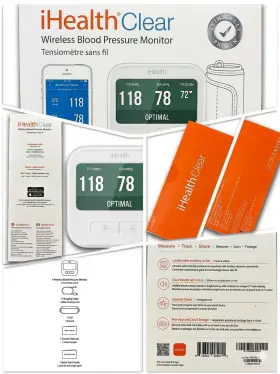 Ihealth 20210276 Clear Wireless Blood Pressure Monitor Bp7 Bluetooth Ios/android