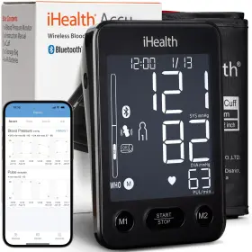 Ihealth 850044118823 Accu Wireless Blood Pressure Monitor With Bluetooth Cloud Storage Body Movem