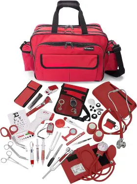 Inc 744759121011 Durable Nurse Travel Bag With Nursing Supplies Multi-pocketed Heavy-duty Nylo