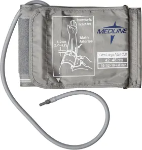 Industries Healthcare Mds9973 Blood Pressure Cuff Xl Adult Fits Arms 42 To 48 Cm Grey