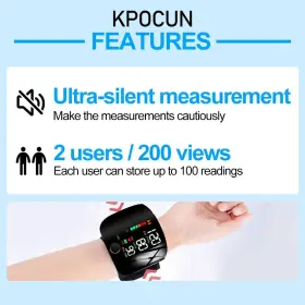 Kpocun 748253614413 Blood Pressure Monitor Automatic Wrist Machine Large Backlit Display Adjustab #2