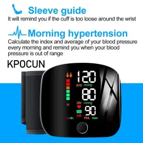 Kpocun 748253614413 Blood Pressure Monitor Automatic Wrist Machine Large Backlit Display Adjustab #3