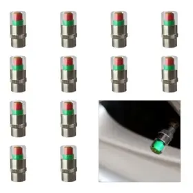 Lhdos Lhdos-lds-096 12pcs Car Tire Pressure Monitor Valve Stem Caps 3-color Eye Alert Silver-12pcs