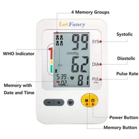 Lotfancy 958104824678 Blood Pressure Monitor Automatic Upper Arm Bp Cuff 8.7-14.2 Inch Machine Kit Ac #2