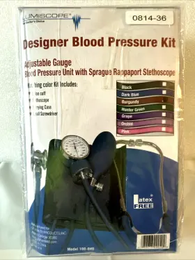 Lumiscope 038673000409 Latex Free Designer Blood Pressure Kit With Stethoscope Burgundy 100-040 Sealed