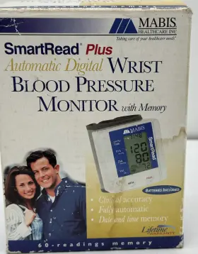 04-233-001 Mabis Nib Smartread Plus Automatic Digital Wrist Blood Pressure Monitor With Memory