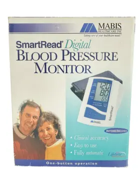 Mabis Healthcare Inc 04-244-001 New Smartread Digital Upper Arm 1 Button Automatic Blood Pressure Monitor