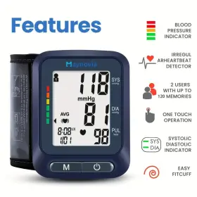 Maynovia 194827034073 New Automatic Digital Wrist Blood Pressure Monitor Cuff Led Black