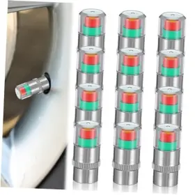 Mbaiyo 5134ygap7753 12pcs Car Tire Pressure Monitor Valve Stem Caps 3 Color Eye Alert