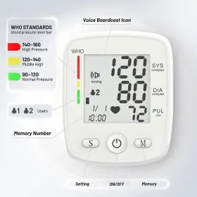 Mbupai 736411676496 Blood Pressure Monitor Digital Wrist Bp Machine Automatic Cuff With 2 User #3