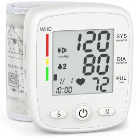 Mbupai 736411676496 Blood Pressure Monitor Digital Wrist Bp Machine Automatic Cuff With 2 User