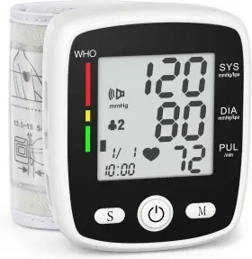 Mbupai 762917672366 Blood Pressure Monitor Digital Wrist Bp Machine Automatic Cuff With 2 User