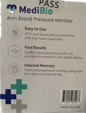 Aoj-30b Medibio Automatic Electronic Talking Blood Pressure Monitor Upper Arm #3