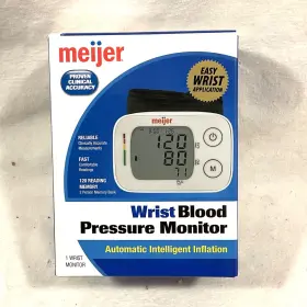 Meijer 708820267794 Automatic Wrist Blood Pressure Monitor. Fits 5.5 To 7.6 Inch Wrists. New