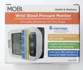 M-3805 Mobi 891040701671 One Touch Use Wrist Blood Pressure Monitor With 120 Memory Storage