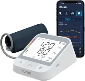 Nomo Smart Care 445012869888 Blood Pressure Monitor Upper Arm Cuff With Bluetooth App Sync Irregular Heart