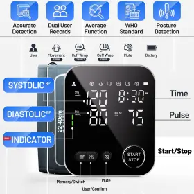 Nouyan 716032210071 Blood Pressure Monitor Upper Arm Monitors For Home Use Adjusta #2