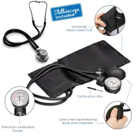 Nm-9170-bk Novamedic 804595002001 Professional Aneroid Sphygmomanometer Machine And Stethoscope Set #3
