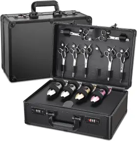 Noverlife 711181077247 Large Barber Carrying Case With Code Lock Hairdresser Tool Box Organi