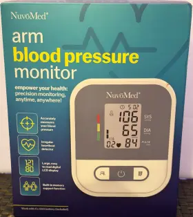 Nuvomed 810110303508 Arm Blood Pressure Monitor Large Easy To Read Lcd Display
