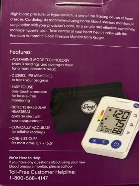 07376267858 Omron Premium Automatic Upper Arm Blood Pressure Monitor With Hypertnsion Risk Indicator #2