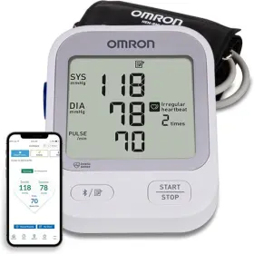 5255 Omron Silver Upper Arm Blood Pressure Monitor - Clinically Validated One Size
