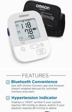 Bp5250 Omron Silver Blood Pressure Monitor Upper Arm Cuff Digital Bluetooth Machine #2
