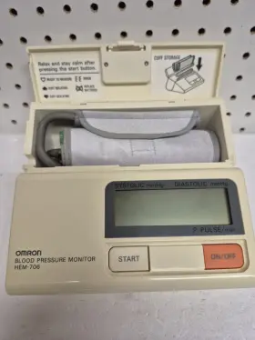 Hem-706 Omron Digital Blood Pressure Monitor Manual Tested Works