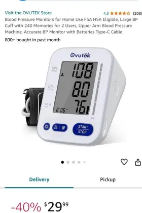 Hbp430 Ovutek Arm Blood Pressure Monitor
