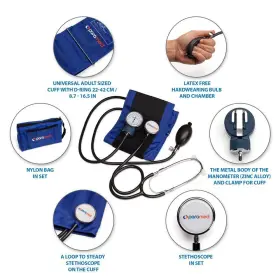 Paramed 646492834633 Aneroid Sphygmomanometer With Stethoscope Manual Cuff Universal 8 #2