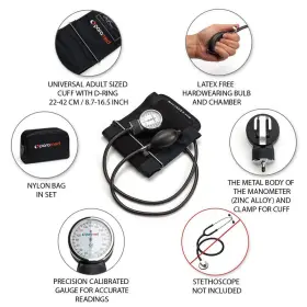 Paramed 651402472560 Aneroid Sphygmomanometer Manual Cuff With Universal 8.7-16.5 Inch And D-ri #2