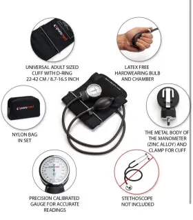 8542032422 Paramed Aneroid Sphygmomanometer Manual Blood Pressure Cuff With Universal Cuf #3
