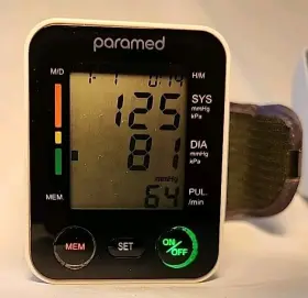 X001pqy75x Paramed Wrist Digital Blood Pressure Monitor Large Display In Box With Instructions #2