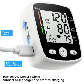 Peakme 739722975272 Monitor Adjustable Wrist Cuff 2 X 90 Readings Digital Rechargeable Machine Wi #3