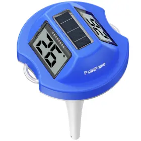 Poolprime 579-29 Pool Thermometer Floating Easy Read With Dual Jumbo-sized Screens Solar Digi