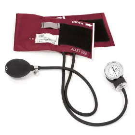 Prestige Medical 786511566425 Adult Premium Aneroid Sphygmomanometer Clamshell Packaging Burgundy Model