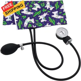 82-lpu Prestige Medical Premium Adult Aneroid Sphygmomanometer Llamas Purple