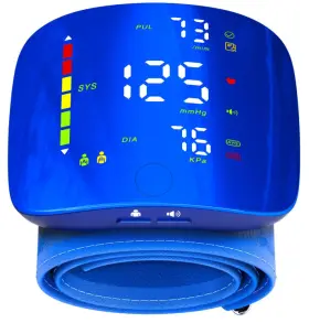 Web307 Realblad Wrist Blood Pressure Monitor Digital Voice Heart Rate Led Blue - New